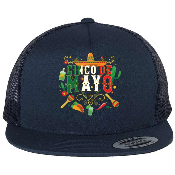 Cinco De Mayo Shirts Mexican Fiesta 5 De Mayo Flat Bill Trucker Hat