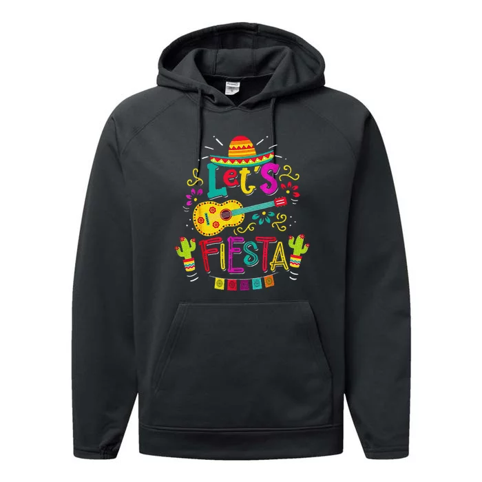 Cinco De Mayo Party Let's Fiesta Mexican Performance Fleece Hoodie