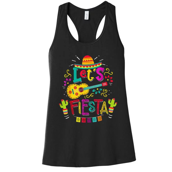 Cinco De Mayo Party Let's Fiesta Mexican Women's Racerback Tank