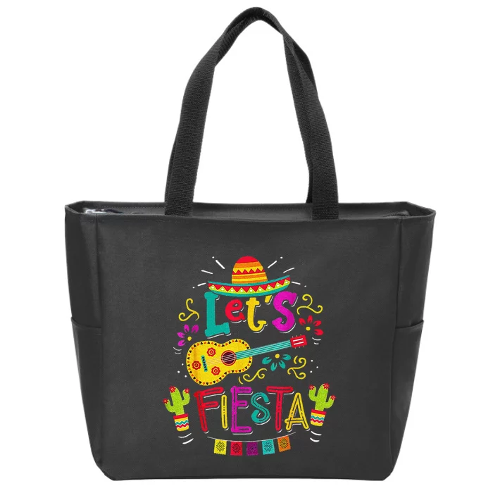 Cinco De Mayo Party Let's Fiesta Mexican Zip Tote Bag