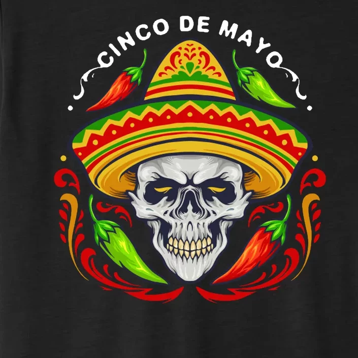 Cinco De Mayo Hot Chili Peppers Skull ChromaSoft Performance T-Shirt