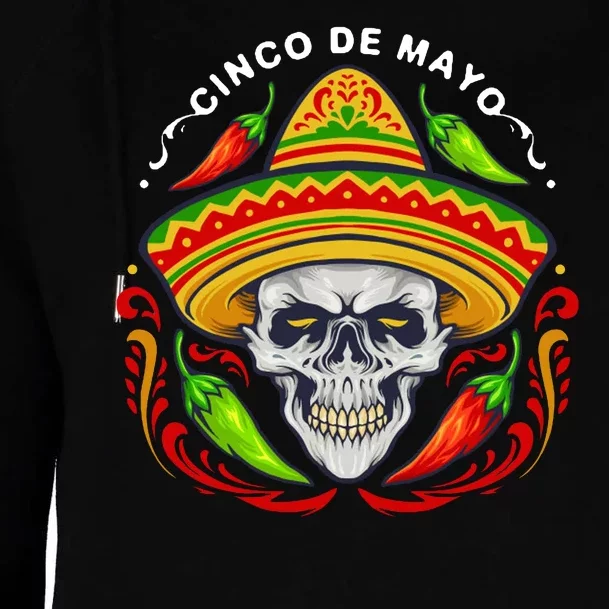 Cinco De Mayo Hot Chili Peppers Skull Womens Funnel Neck Pullover Hood