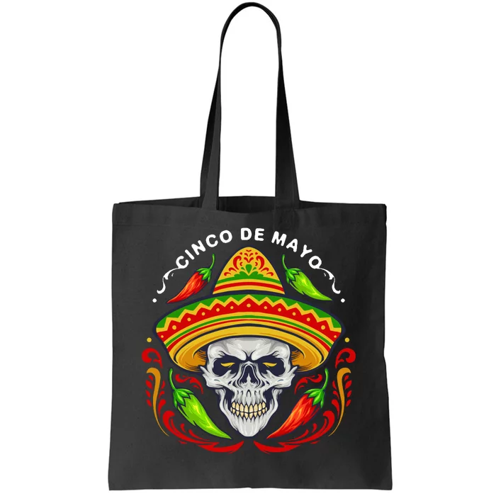 Cinco De Mayo Hot Chili Peppers Skull Tote Bag