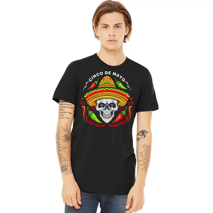 Cinco De Mayo Hot Chili Peppers Skull Premium T-Shirt