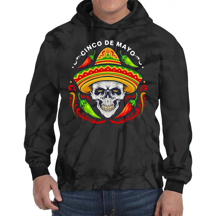 Cinco De Mayo Hot Chili Peppers Skull Tie Dye Hoodie