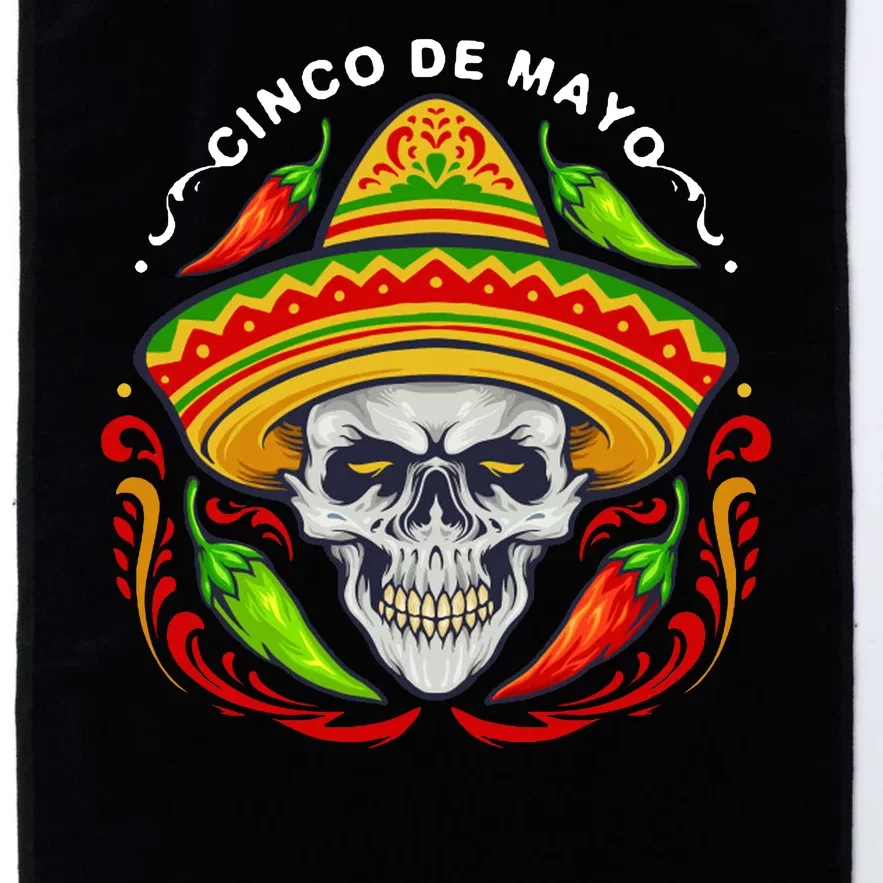 Cinco De Mayo Hot Chili Peppers Skull Platinum Collection Golf Towel