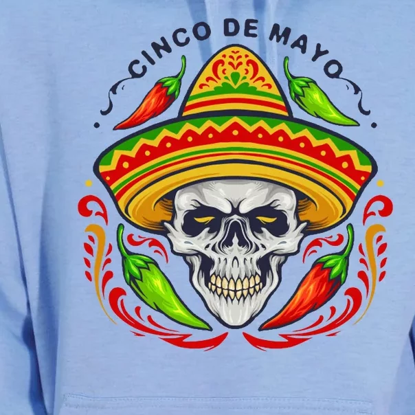 Cinco De Mayo Hot Chili Peppers Skull Unisex Surf Hoodie