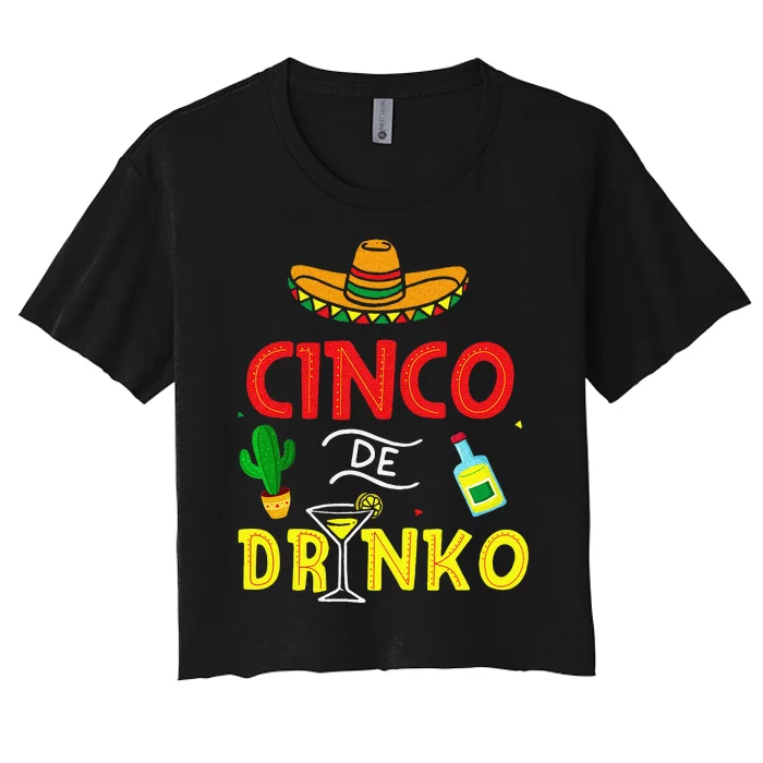 Cinco De Mayo Mexican Sombrero Fiesta Party Women's Crop Top Tee