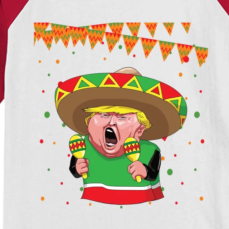 Cinco De Mayo Trump The Mexican Kids Colorblock Raglan Jersey