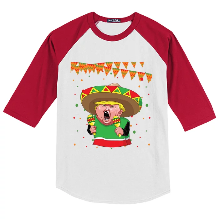 Cinco De Mayo Trump The Mexican Kids Colorblock Raglan Jersey