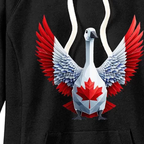 Canada Day Maple Leaf Bird Women's Fleece Hoodie