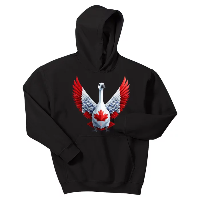 Canada Day Maple Leaf Bird Kids Hoodie