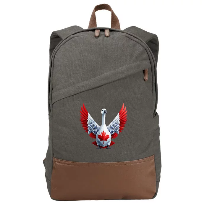 Canada Day Maple Leaf Bird Cotton Canvas Backpack