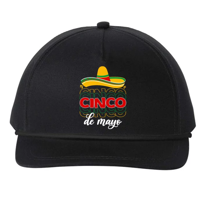 Cinco De Mayo Fiesta Retro Snapback Five-Panel Rope Hat