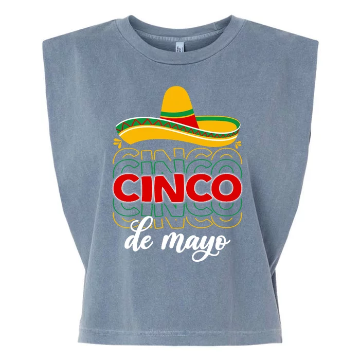 Cinco De Mayo Fiesta Retro Garment-Dyed Women's Muscle Tee