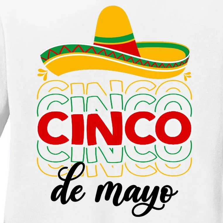 Cinco De Mayo Fiesta Retro Ladies Long Sleeve Shirt