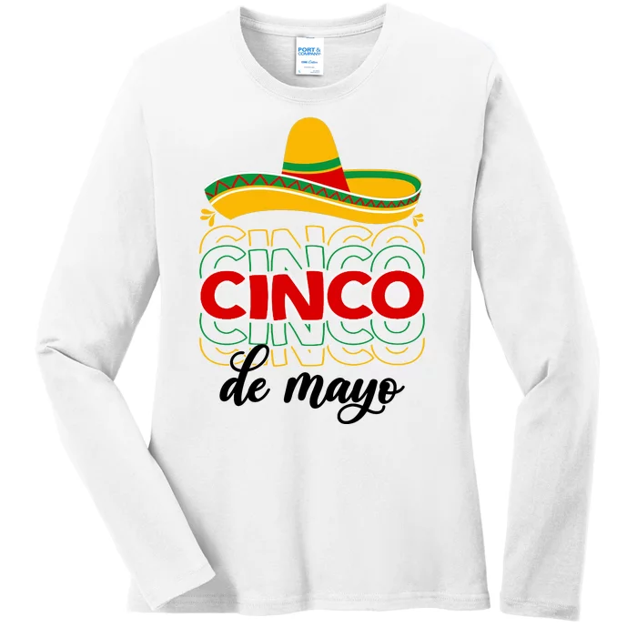 Cinco De Mayo Fiesta Retro Ladies Long Sleeve Shirt