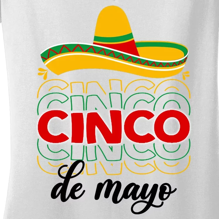 Cinco De Mayo Fiesta Retro Women's V-Neck T-Shirt