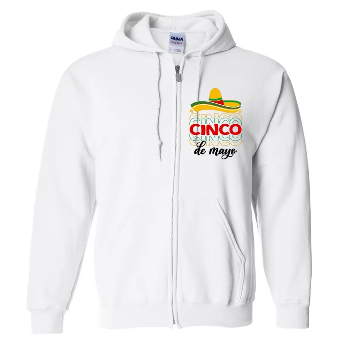 Cinco De Mayo Fiesta Retro Full Zip Hoodie