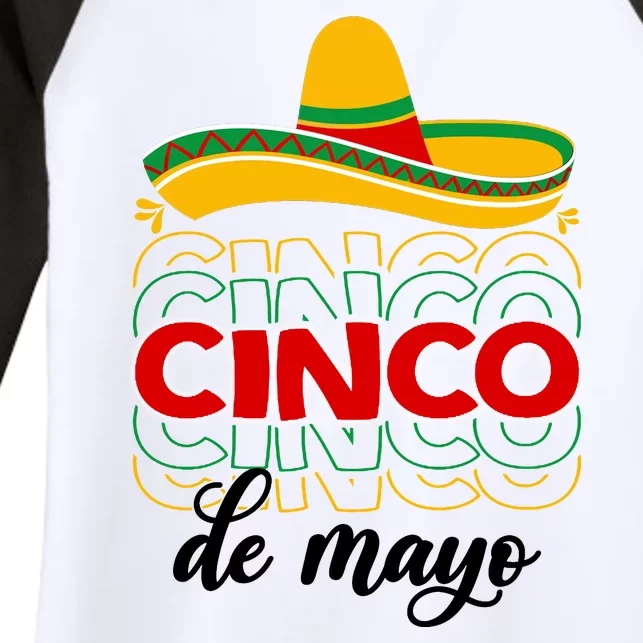 Cinco De Mayo Fiesta Retro Women's Tri-Blend 3/4-Sleeve Raglan Shirt