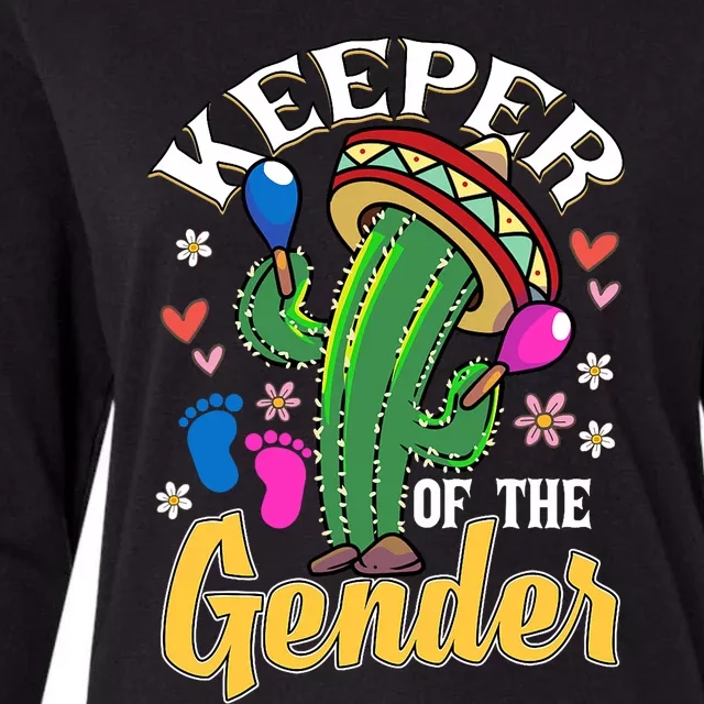 Cinco De Mayo Baby Shower Gender Reveal Keeper Of The Gender Womens Cotton Relaxed Long Sleeve T-Shirt