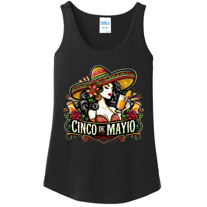 Cinco De Mayo Lets Fiesta Squad 5 De Mayo Mexican 2024 Ladies Essential Tank