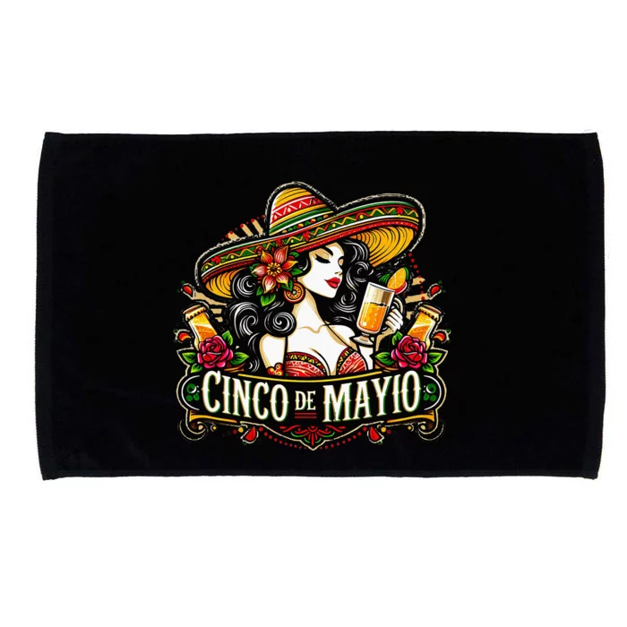 Cinco De Mayo Lets Fiesta Squad 5 De Mayo Mexican 2024 Microfiber Hand Towel