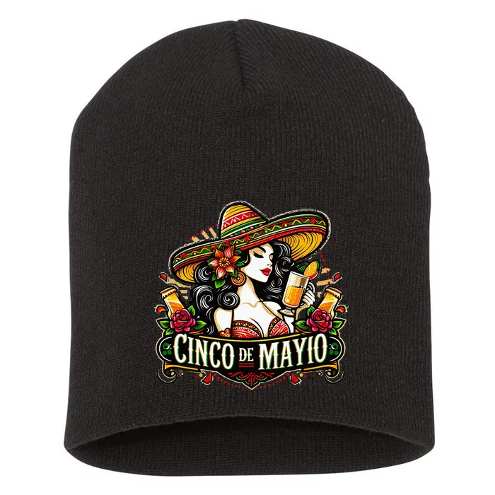 Cinco De Mayo Lets Fiesta Squad 5 De Mayo Mexican 2024 Short Acrylic Beanie