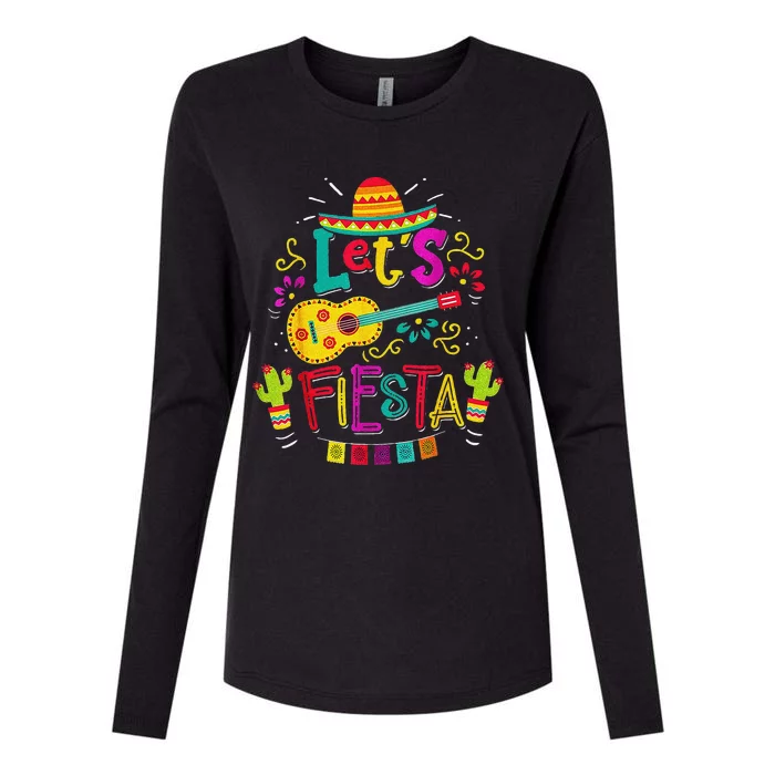 Cinco De Mayo Party Let's Fiesta Mexican Womens Cotton Relaxed Long Sleeve T-Shirt