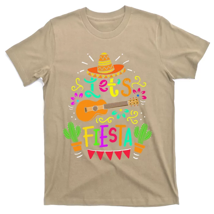 Cinco De Mayo Mexican Guitar Cactus Funny T-Shirt