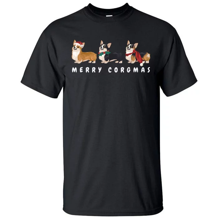 Corgi Dog Merry Corgmas Santa Corgi Ugly Christmas Sweater Tall T-Shirt