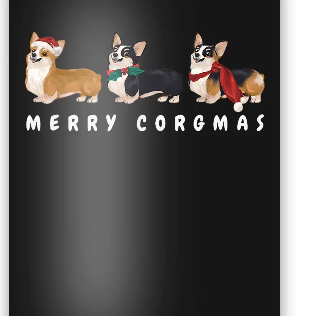 Corgi Dog Merry Corgmas Santa Corgi Ugly Christmas Sweater Poster