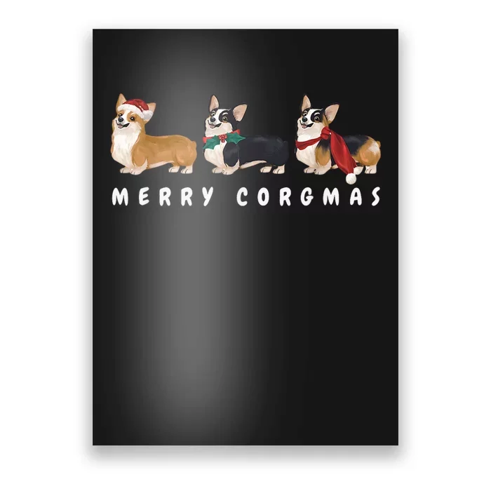 Corgi Dog Merry Corgmas Santa Corgi Ugly Christmas Sweater Poster