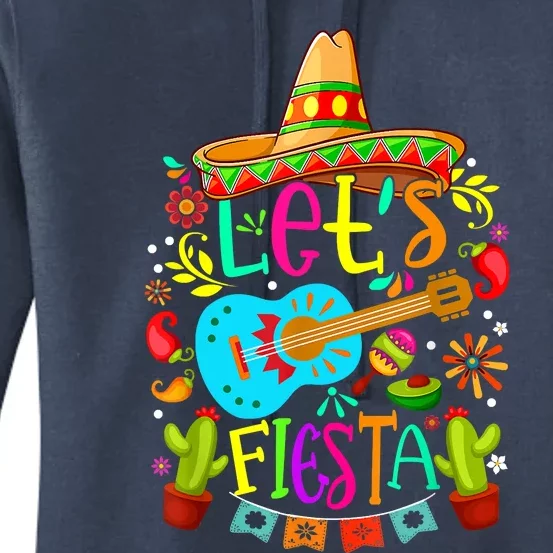 Cinco De Mayo Mexican Guitar Cactus Women's Pullover Hoodie