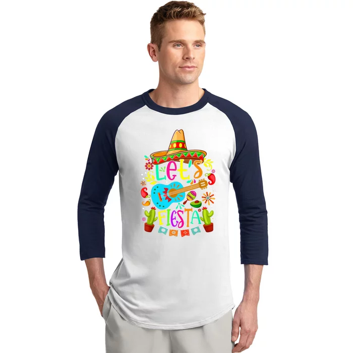 Cinco De Mayo Mexican Guitar Cactus Baseball Sleeve Shirt