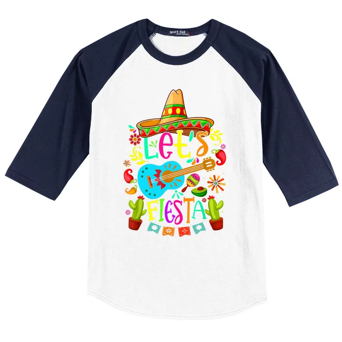 Cinco De Mayo Mexican Guitar Cactus Baseball Sleeve Shirt