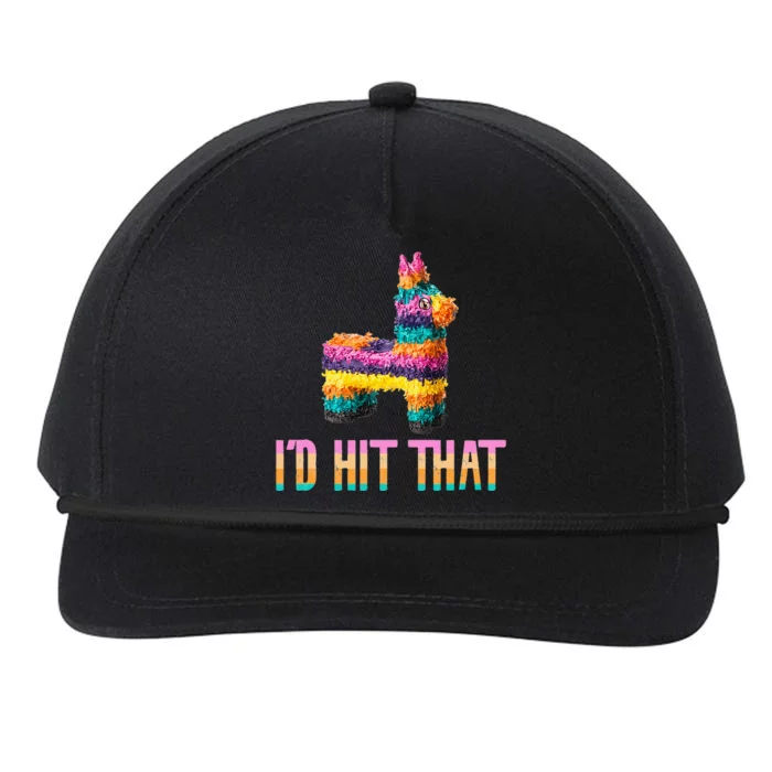 Cinco de Mayo Funny Pinata I'D HIT THAT Snapback Five-Panel Rope Hat