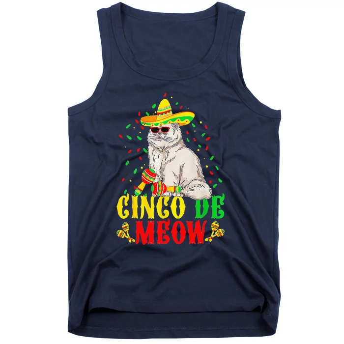 Cinco De Meow Cute Cinco De Mayo Cat Sombrero Mexican Fiesta Tank Top