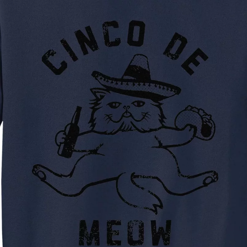 Cinco De Meow Fiesta Mexican Cat Taco Women Funny Gift Tall Sweatshirt