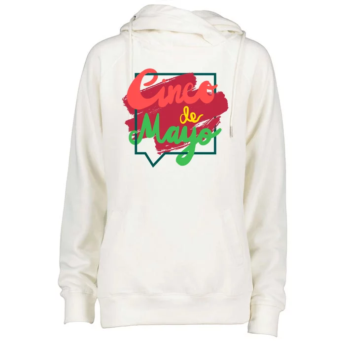 Cinco De Mayo Text Celebration Womens Funnel Neck Pullover Hood