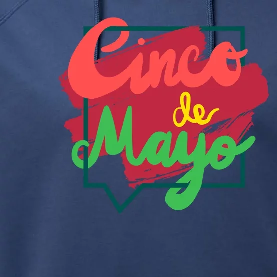 Cinco De Mayo Text Celebration Performance Fleece Hoodie