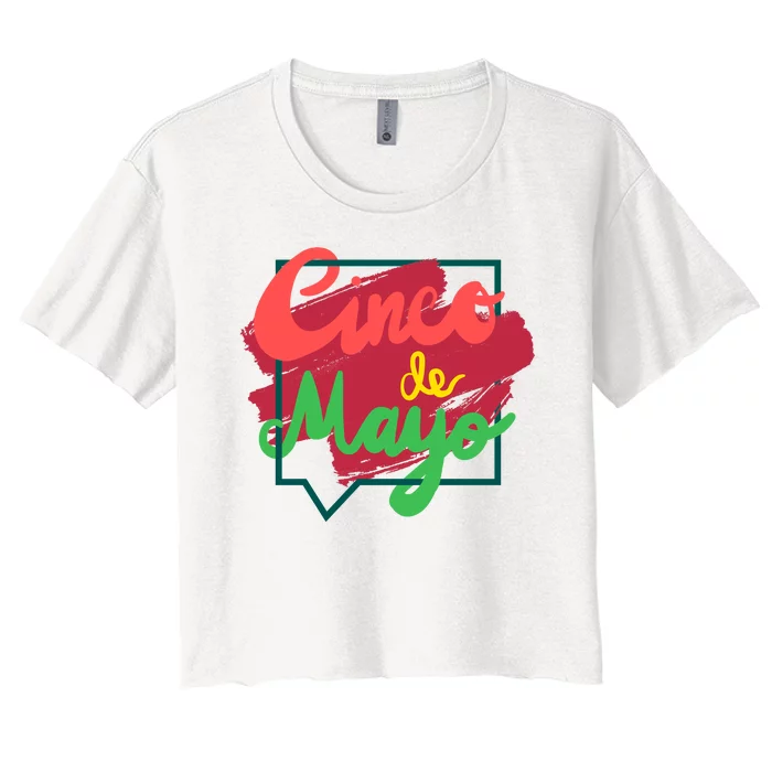 Cinco De Mayo Text Celebration Women's Crop Top Tee