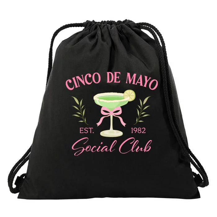 Cinco De Mayo Social Club Est 1982 Drawstring Bag