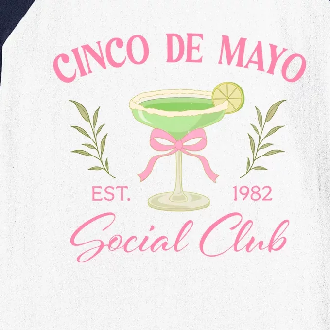 Cinco De Mayo Social Club Est 1982 Baseball Sleeve Shirt