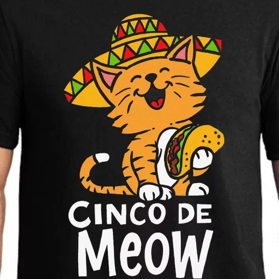 Cinco De Meow Cute Cinco De Mayo Sombrero Taco Cat Costume Pajama Set