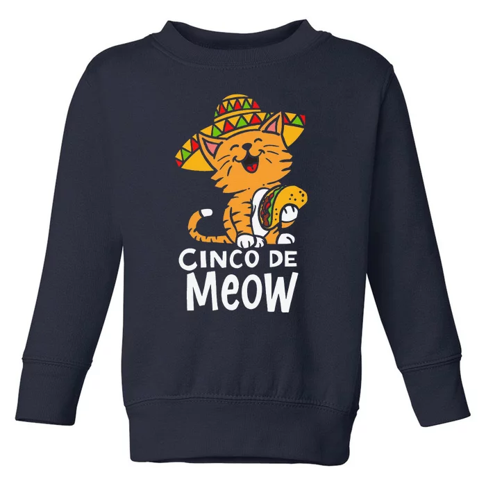 Cinco De Meow Cute Cinco De Mayo Sombrero Taco Cat Costume Toddler Sweatshirt