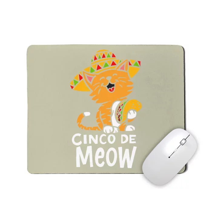 Cinco De Meow Cute Cinco De Mayo Sombrero Taco Cat Costume Mousepad