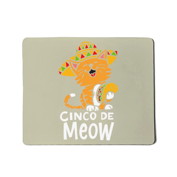 Cinco De Meow Cute Cinco De Mayo Sombrero Taco Cat Costume Mousepad