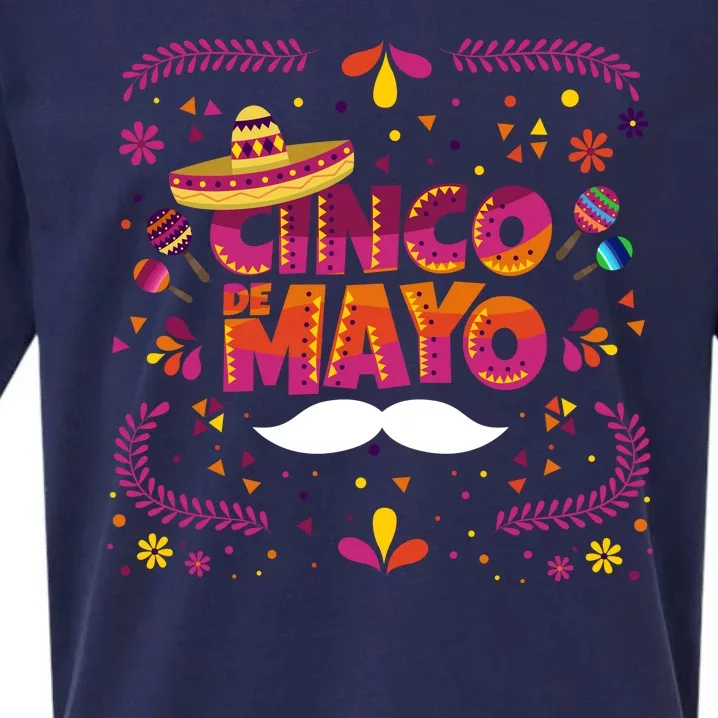 Cinco De Mayo Fiesta Mustache Sueded Cloud Jersey T-Shirt