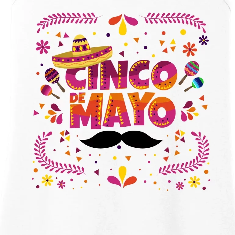 Cinco De Mayo Fiesta Mustache Ladies Essential Tank